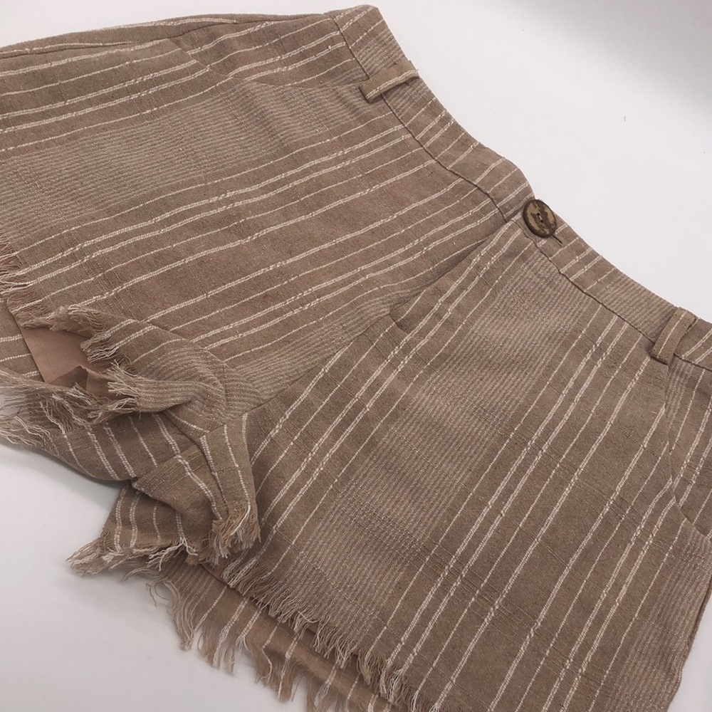 Beige striped shorts